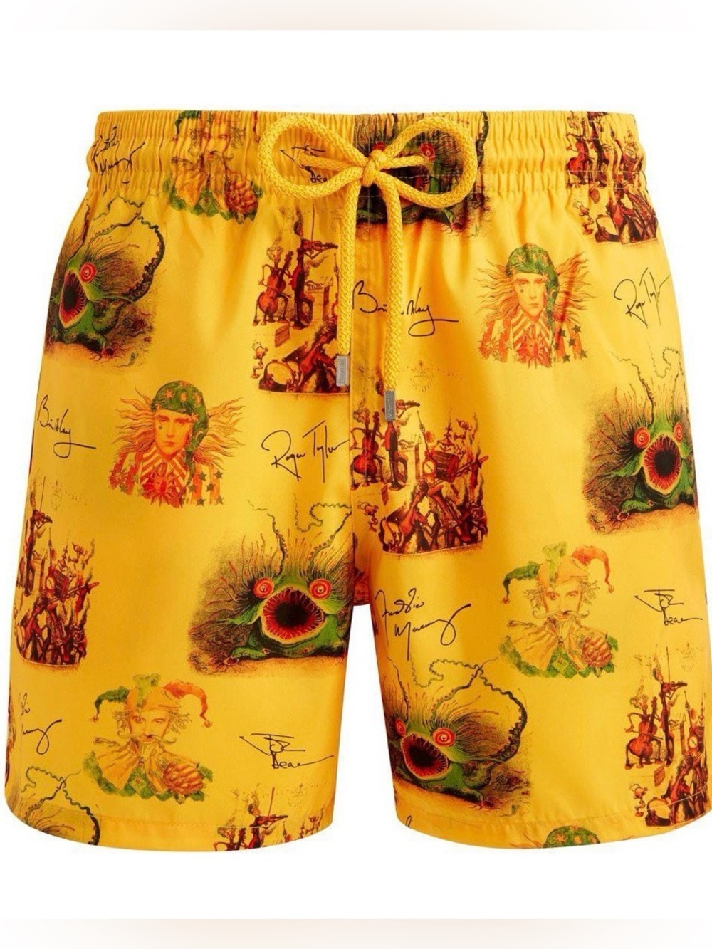 Vilebrequin x Queen Boys Swim Trunks Yellow Graphic Print Size 8 Years Packable